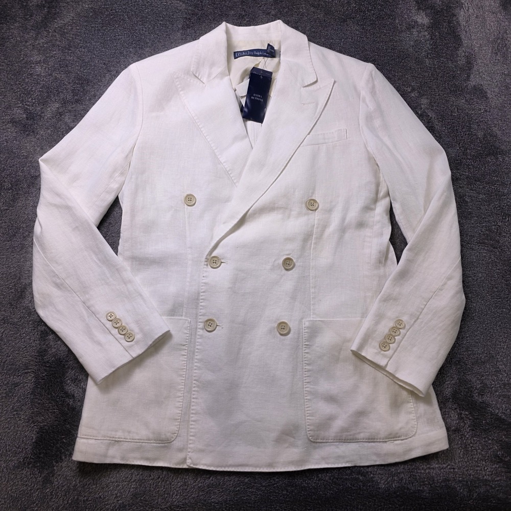 Polo Ralph Lauren Double Breasted Linen Blazer Womens 6 Jacket Elegant Old Money